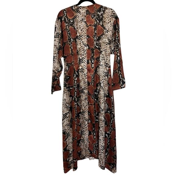 Mango Snake Print Satin Button-Down Maxi Dress - Size 6 - Picture 5 of 8